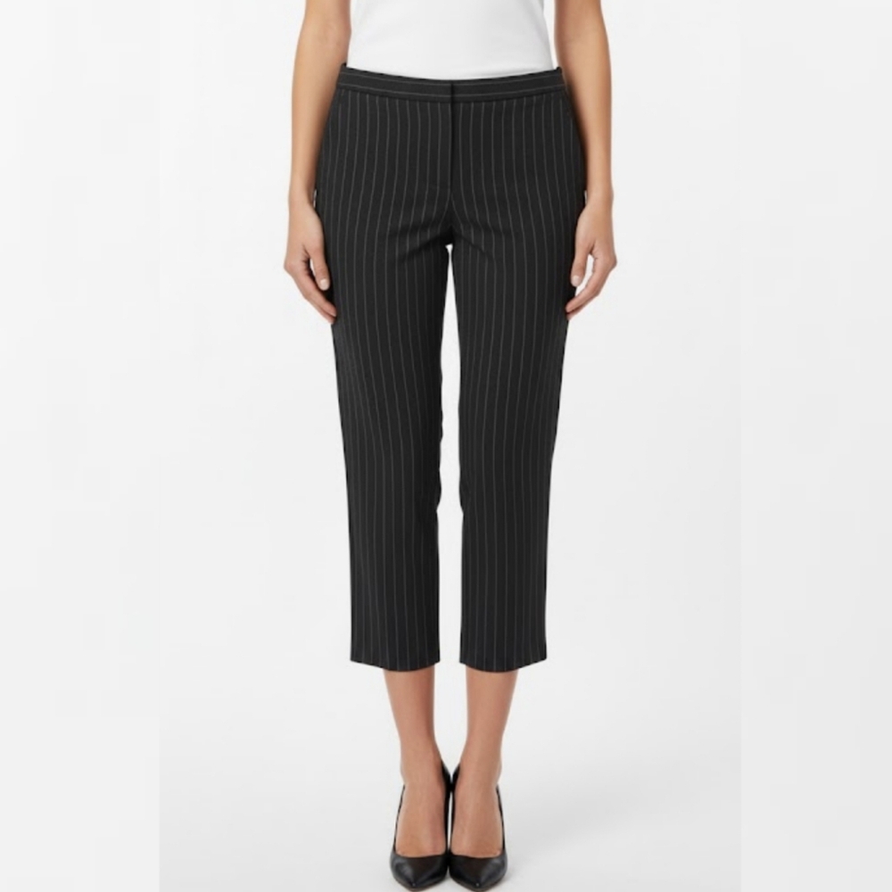 Peter Nygard Petites Cropped Pinstriped Pants Trousers Suiting Office Size 14P